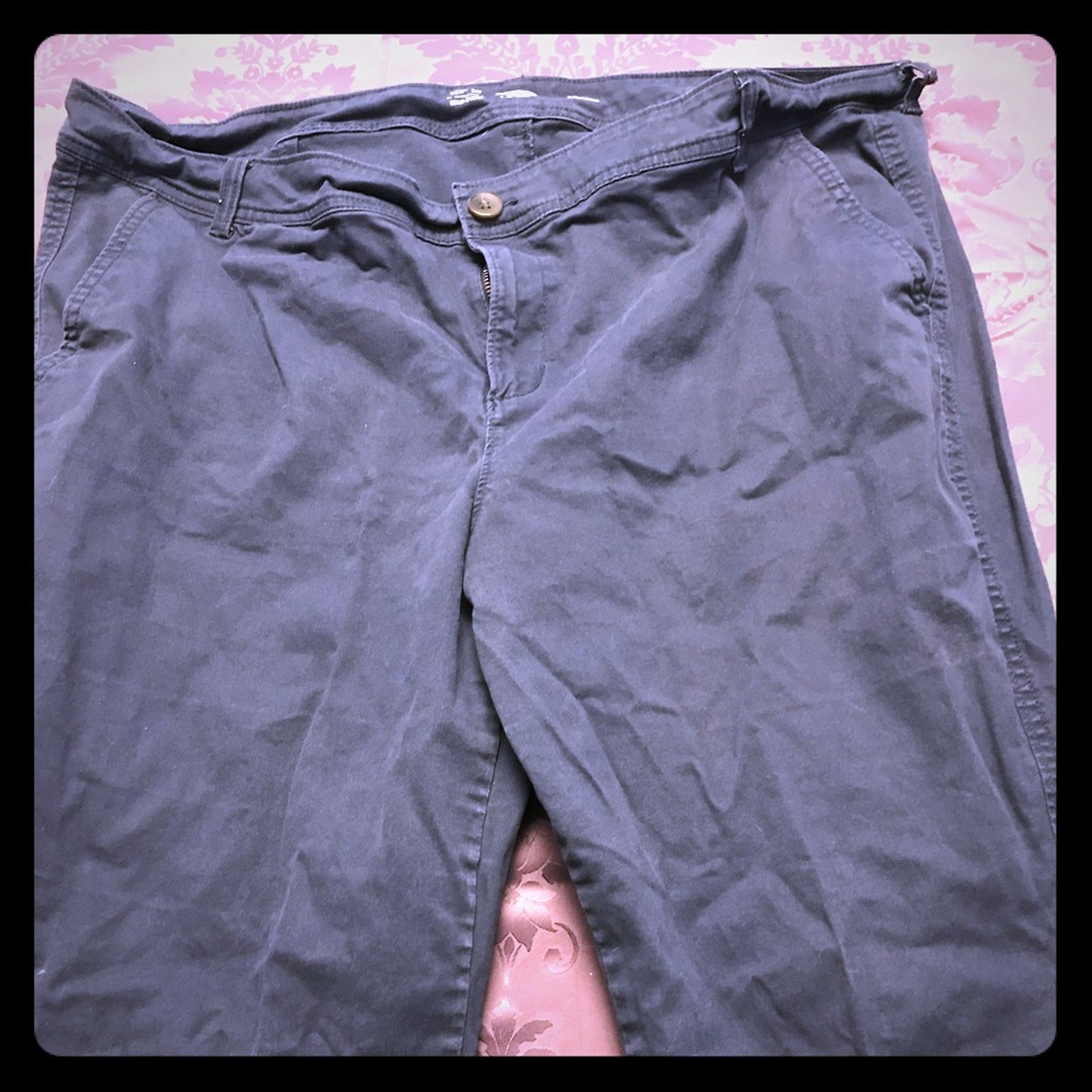 Navy blue khakis in both regular and long